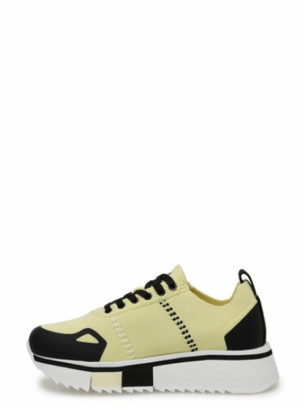 Lumberjack Yellow Knit Platform Sneakers with Black Accents